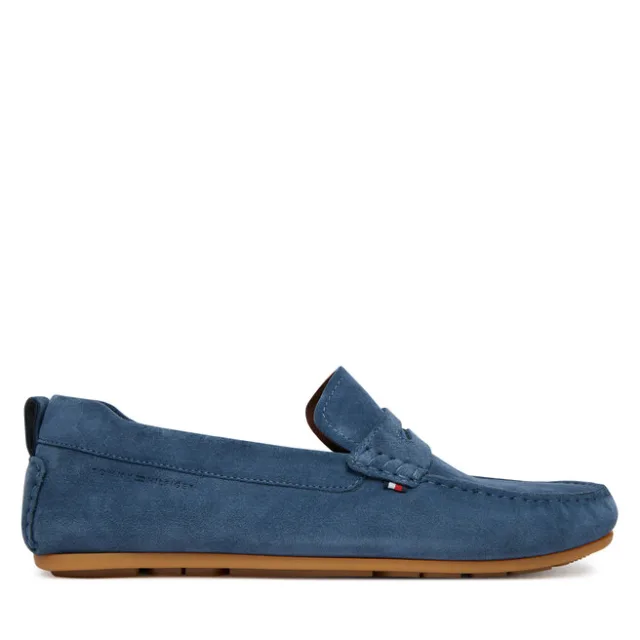 Mokasyny Tommy Hilfiger Core Hilfiegr Suede Driver FM0FM05789 Niebieski