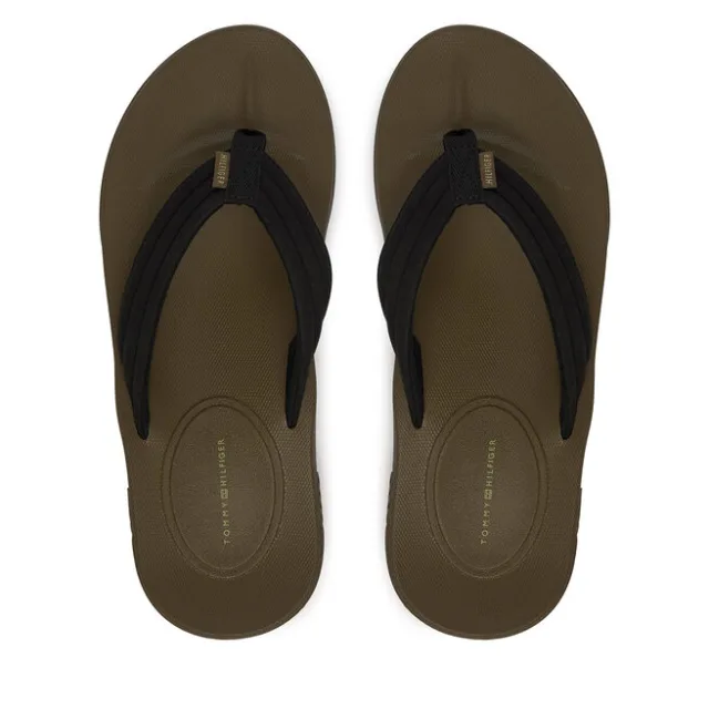 Japonki Tommy Hilfiger Molded Hilfiger Lth Beach Sandal FM0FM05802 Czarny