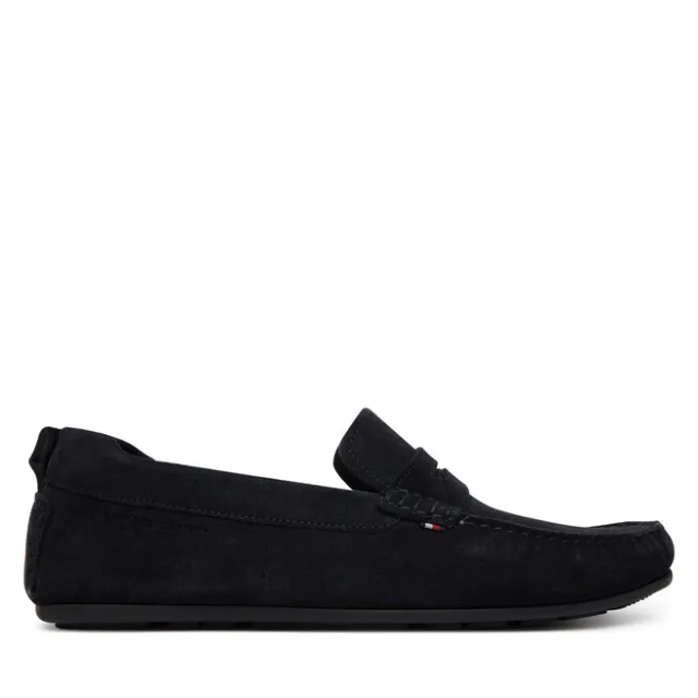 Mokasyny Tommy Hilfiger Core Hilfiegr Suede Driver FM0FM05789 Granatowy