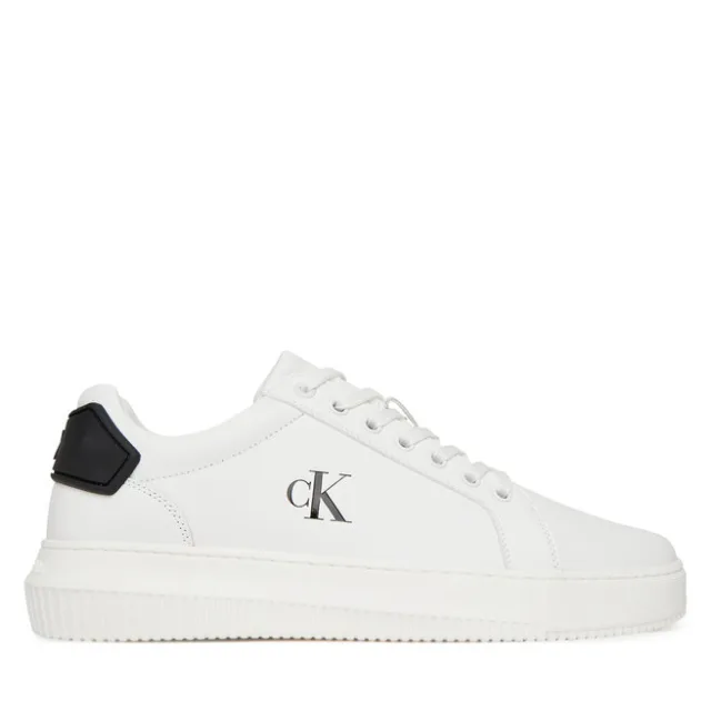 Sneakersy Calvin Klein Jeans Chunky Cupsole Ru Patch Lth YM0YM01296 Biały