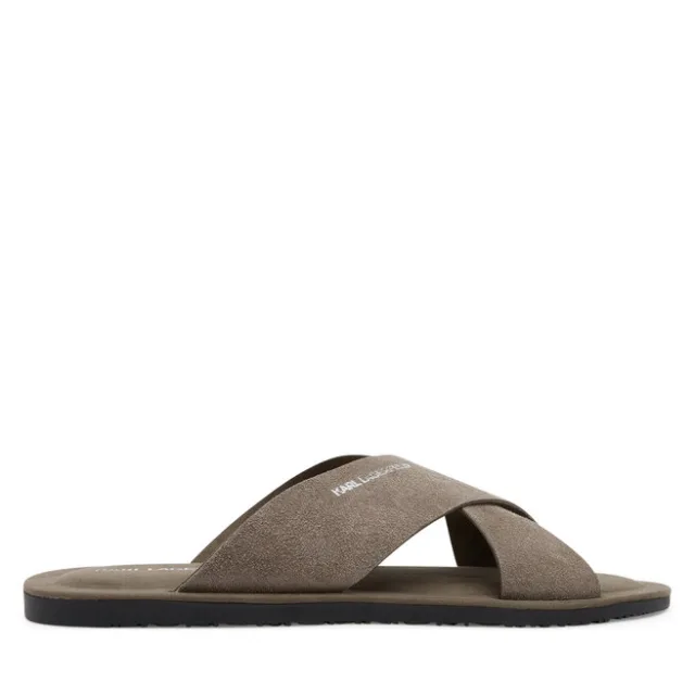 Klapki KARL LAGERFELD Kastor III KL70214 Szary