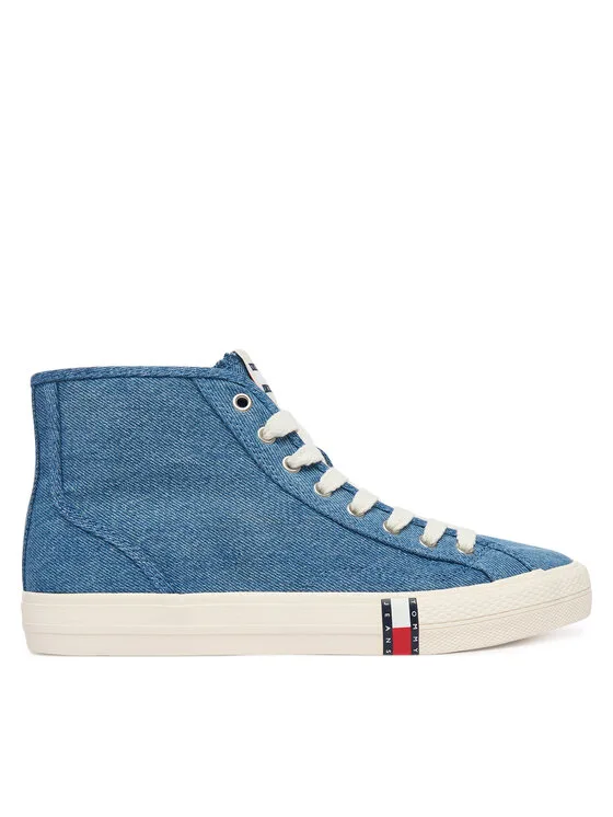 Sneakersy Tommy Jeans Archive Y2K Denim Mid Cut EN0EN03075 Niebieski