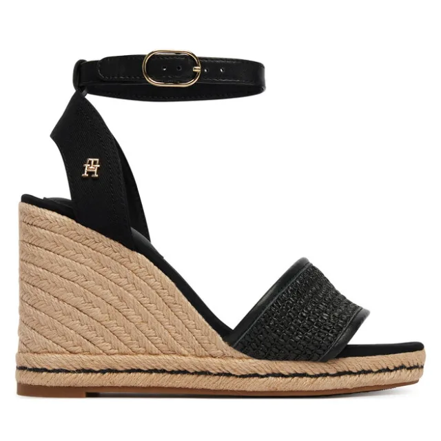 Espadryle Tommy Hilfiger High Wedge Espad FW0FW09471 Czarny