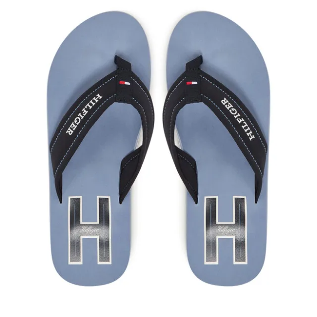 Japonki Tommy Hilfiger Hilfiger H Padded Beach Sandal FM0FM05536 Granatowy