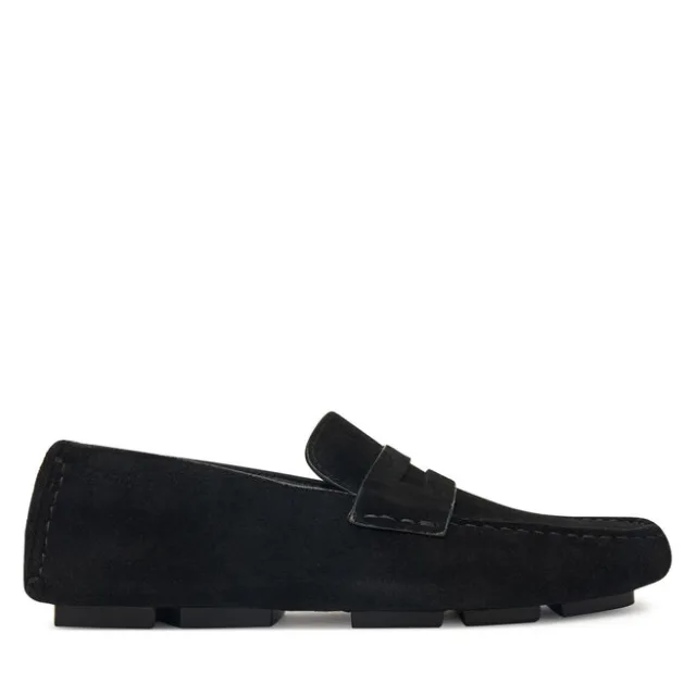 Mokasyny Calvin Klein Square Driver Suede HW0HW02844 Czarny
