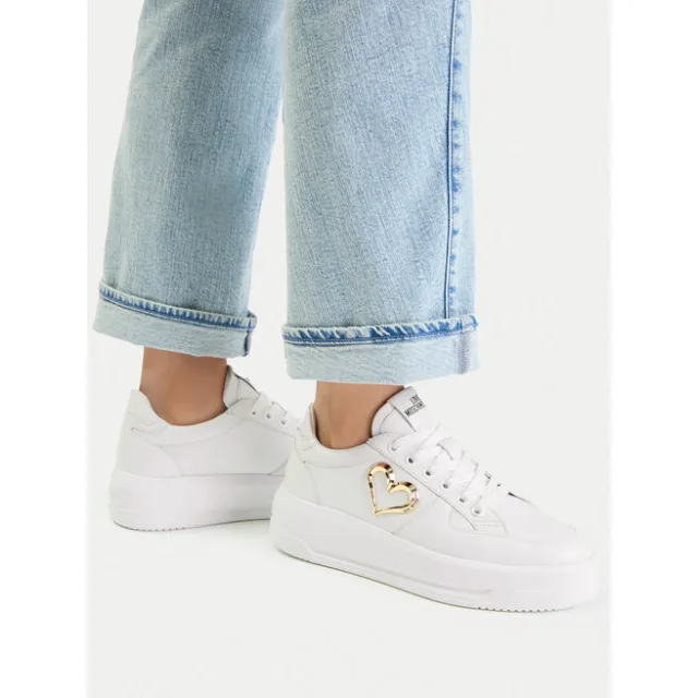 Sneakersy LOVE MOSCHINO JA15485G0OIA0100 Biały