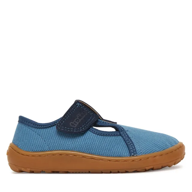 Kapcie Froddo Barefoot Canvas T-Bar G1700439-1 M Niebieski