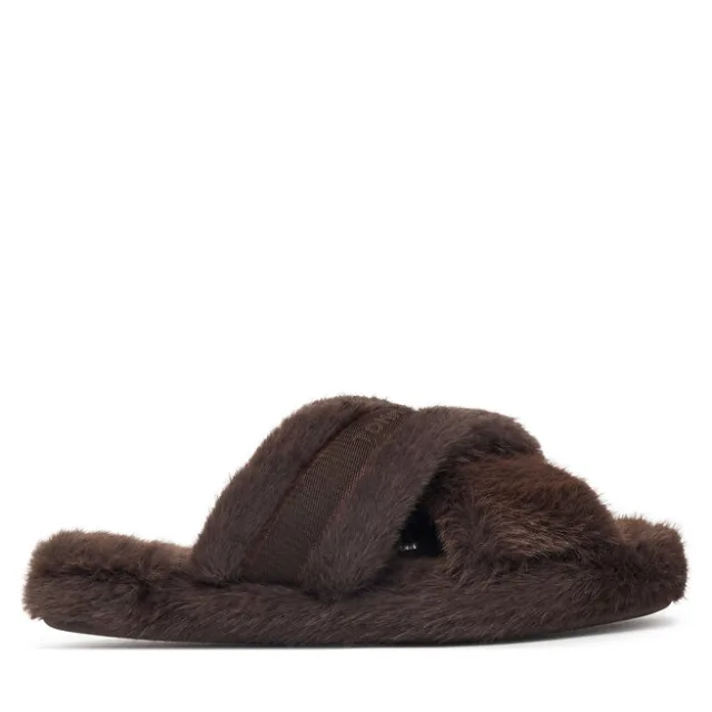 Kapcie Tommy Hilfiger Th Feminine House Shoes FW0FW09615 Brązowy ciemny
