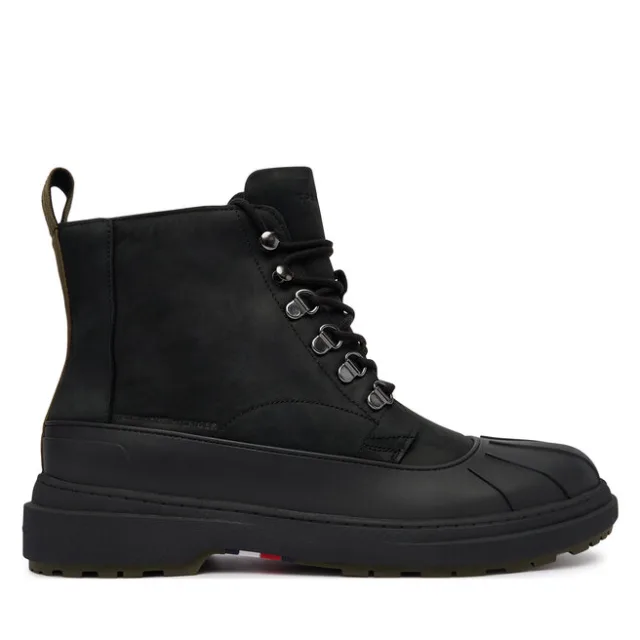 Trzewiki Tommy Hilfiger Outdoor Rubber Lth Boot Wpm FM0FM05957 Czarny