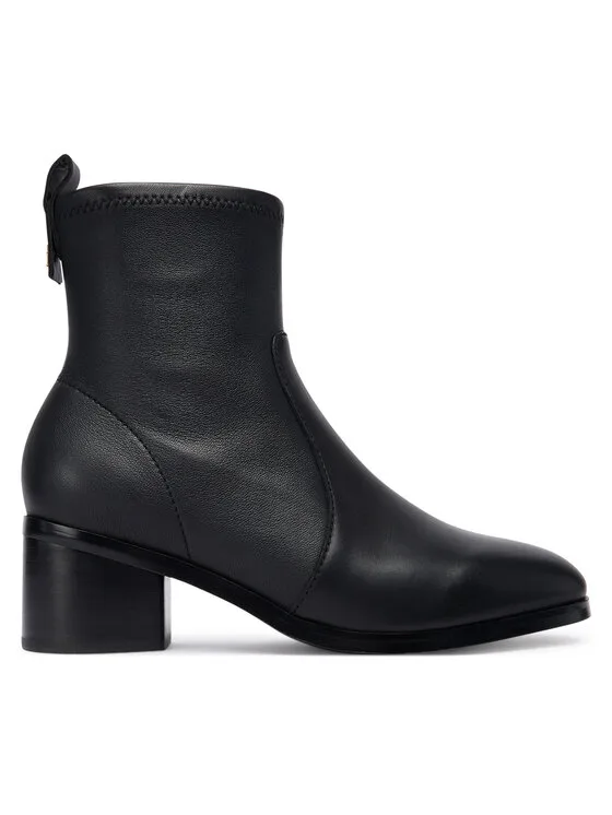 Botki Tommy Hilfiger Th Stretch Leather Bootie FW0FW08860 Czarny