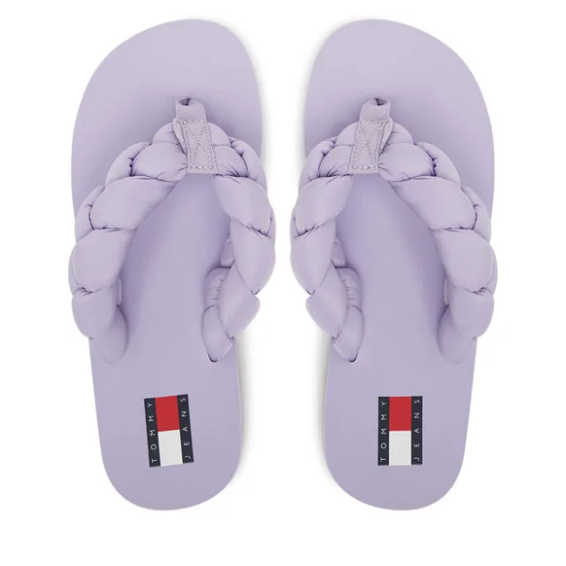 Japonki Tommy Jeans Braided Thong Beach Sandal EN0EN02877 Fioletowy