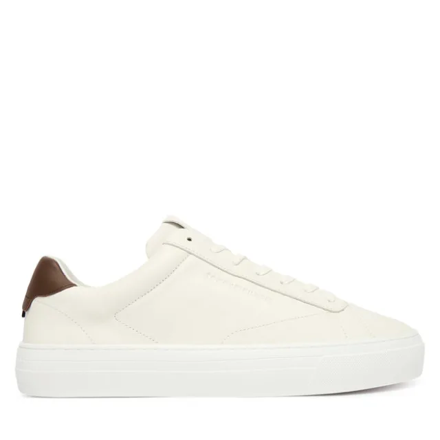 Sneakersy Tommy Hilfiger Premium Dress Cupsole Lth FM0FM05572 Écru
