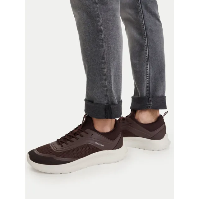 Sneakersy Calvin Klein Light Eva Run Lace Sock Mm HM0HM02164 Brązowy ciemny