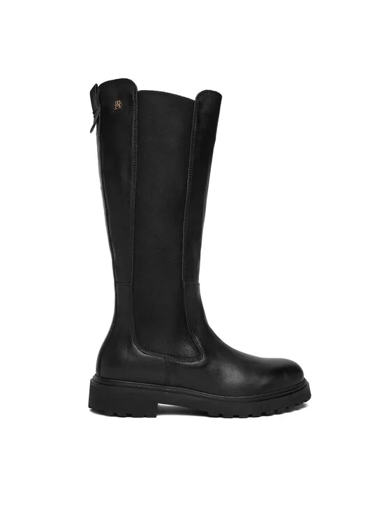 Kozaki Tommy Hilfiger Th Lthr Cleated Long Boot FW0FW08985 Czarny