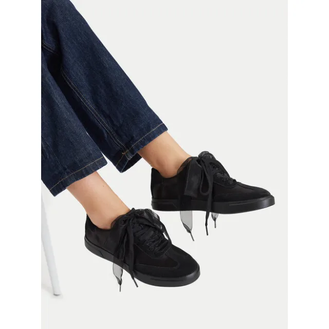 Sneakersy Calvin Klein Low Pro Cupsole Wt Satin Mix HW0HW03288 Czarny