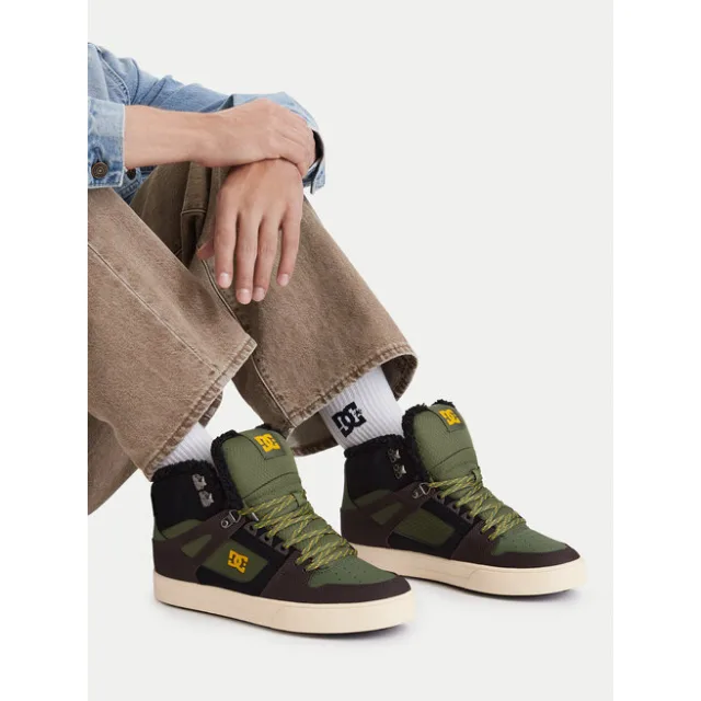 Sneakersy DC Shoes EO-PURE HIGH TOP WC WNT DC01802211 Zielony ciemny
