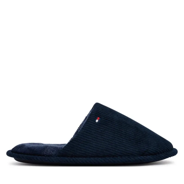 Kapcie Tommy Hilfiger Corduroy House Shoes FM0FM06019 Granatowy
