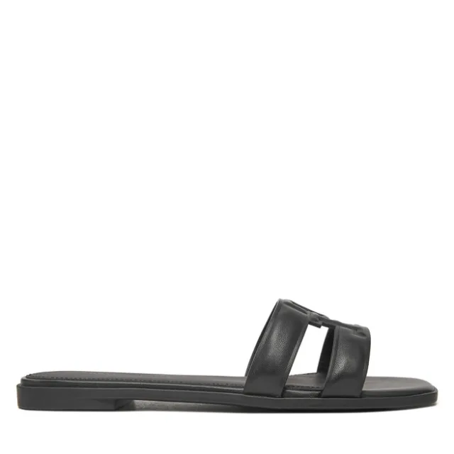 Klapki Tommy Hilfiger Th Logo Strap Mule FW0FW08671 Czarny