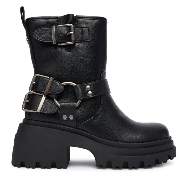 Botki Buffalo Bravr Biker Lo 1220067 Czarny