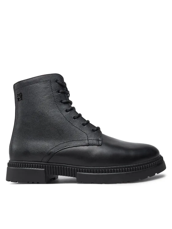 Kozaki Tommy Hilfiger Comfort Tl Texture Lth Boot FM0FM05182 Czarny