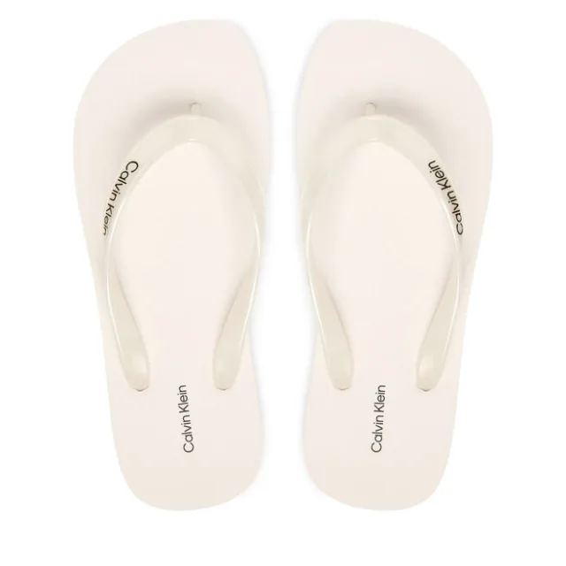 Japonki Calvin Klein Arwa - Metallic Pearlised Flip Flops HW0HW02956 Biały