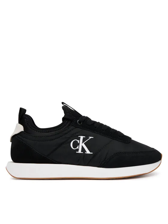 Calvin Klein Sneakersy Retro Runner Lace Up Sock YW0YW02060 Czarny