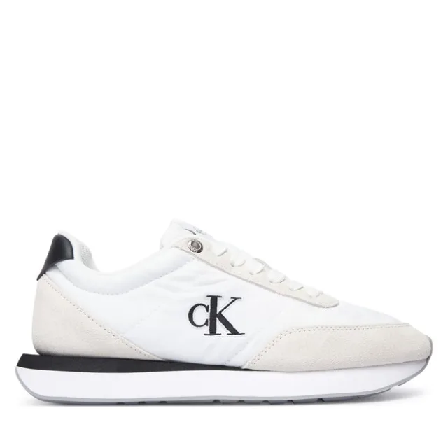 Sneakersy Calvin Klein Retro Runner Ess Mix Mat Wmn YW0YW01990 Biały