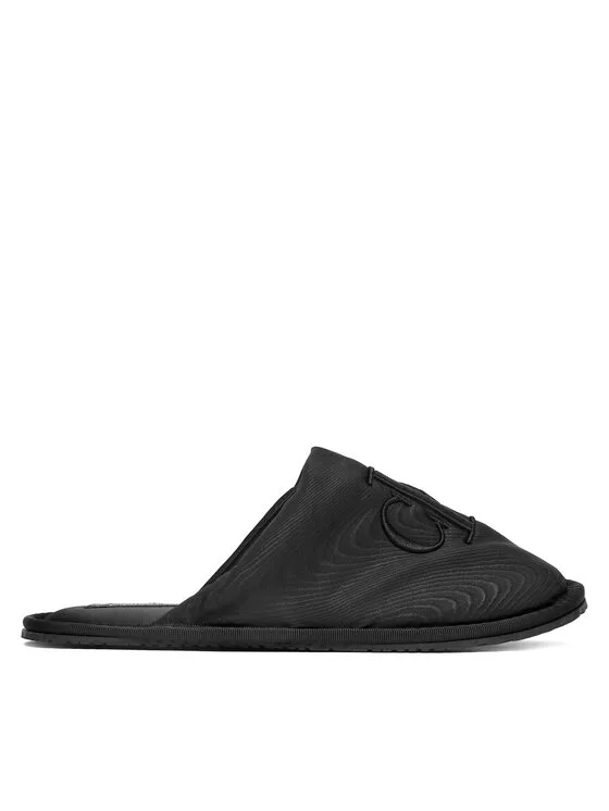 Kapcie Calvin Klein Jeans Slipper Satin Moire YW0YW02053 Czarny