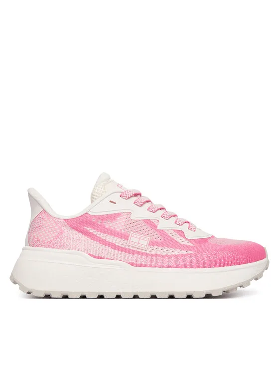 Sneakersy Tommy Jeans Tjw Sporty Knit Runner EN02962 Kremowy