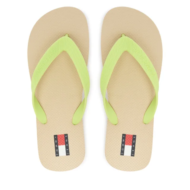 Japonki Tommy Jeans Tjw Logo Summer Sandal EN0EN02979 Żółty