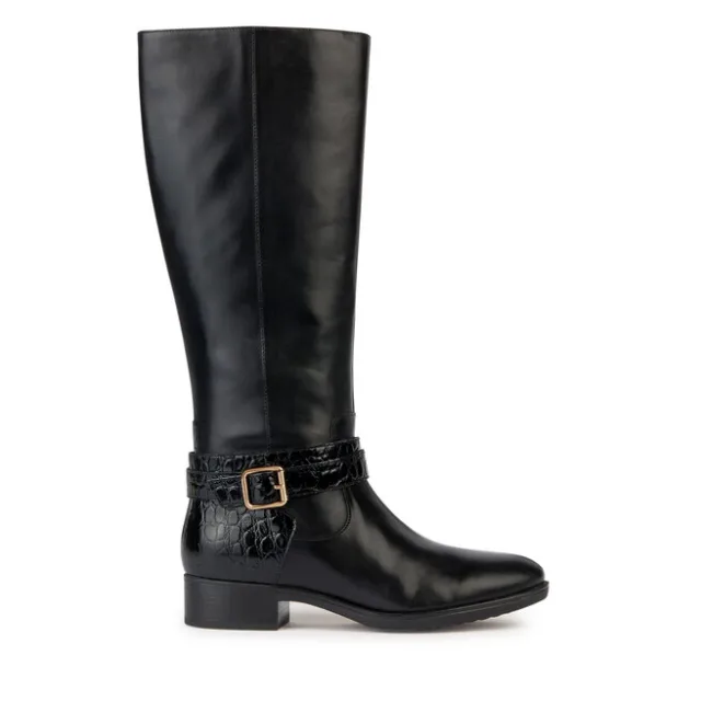 Oficerki Geox D Felicity D36G1A 04340 C9999 Czarny