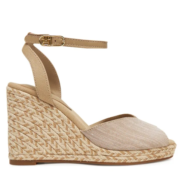 Espadryle Tommy Hilfiger Chambray High Wedge Espadrille FW0FW08588 Beżowy