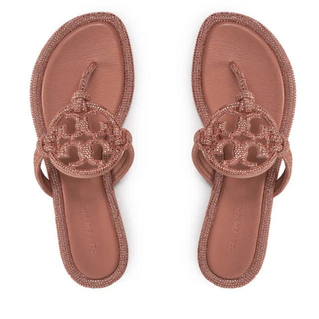 Japonki Tory Burch Miller Knotted Pave 152177 Różowy