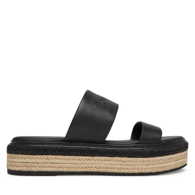 Klapki Calvin Klein Flatform Wedge Slide - He HW0HW02374 Czarny