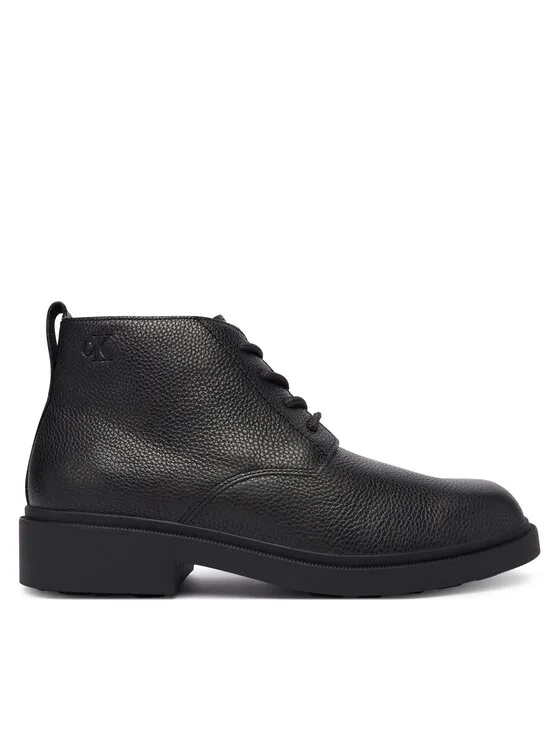 Calvin Klein Botki Dress Lug Desert Boot Lth YM0YM01427 Czarny