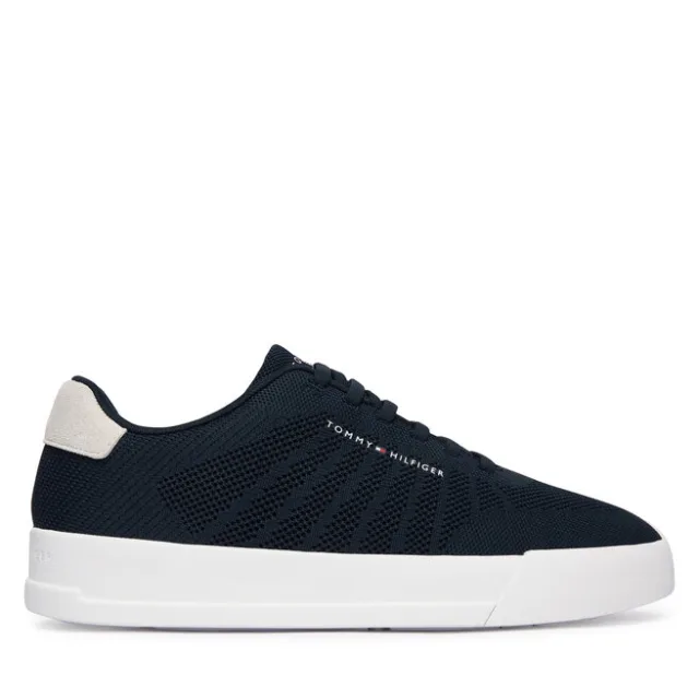 Sneakersy Tommy Hilfiger Th Court Knit FM0FM05823 Granatowy