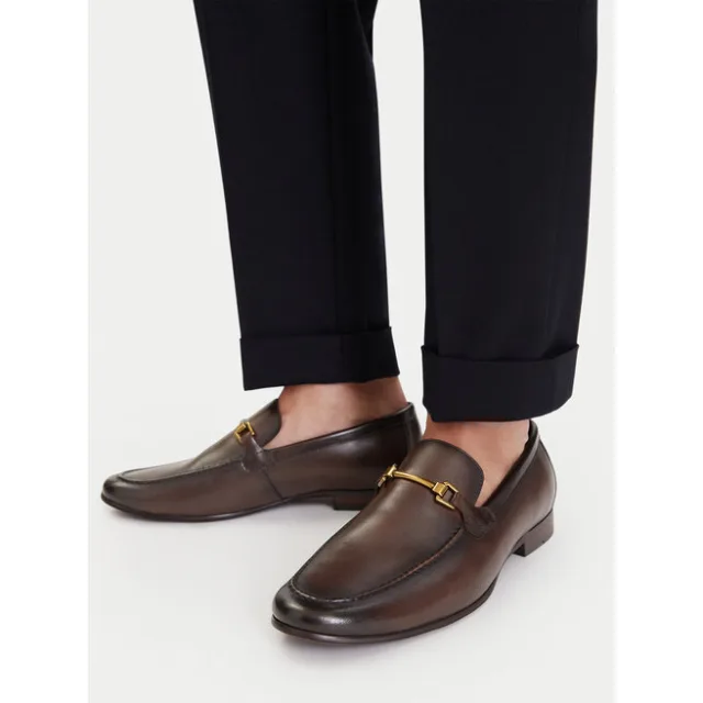 Loafersy GINO ROSSI EO-BENITO-01 126AM Brązowy ciemny