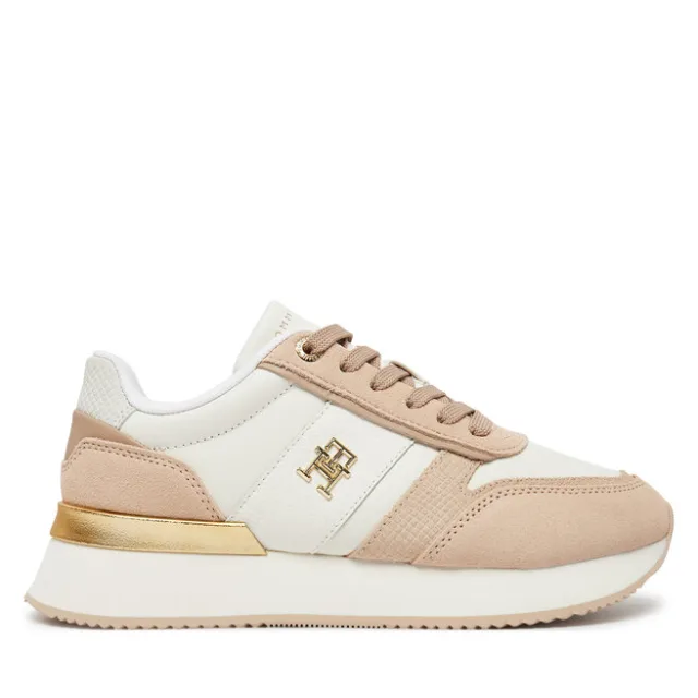 Sneakersy Tommy Hilfiger Th Fashion Runner FW0FW08475 Beżowy