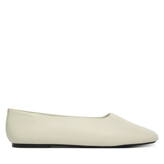 Baleriny Calvin Klein Round Ballerina Lth HW0HW02943 Biały
