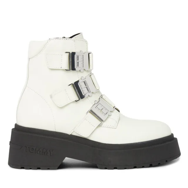 Botki Tommy Jeans Tjw Chunky Boot Hardware EN0EN02443 Écru