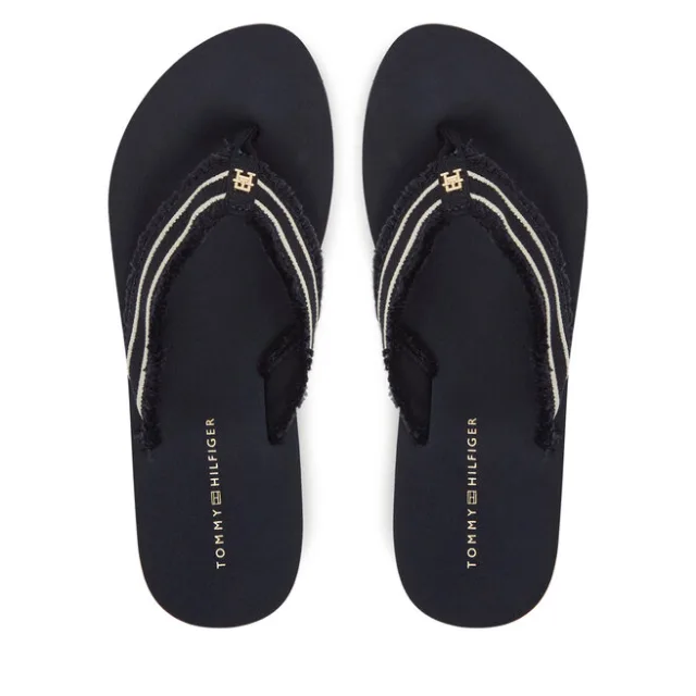 Japonki Tommy Hilfiger TH Webbing Beach Sandal FW0FW08739 Granatowy