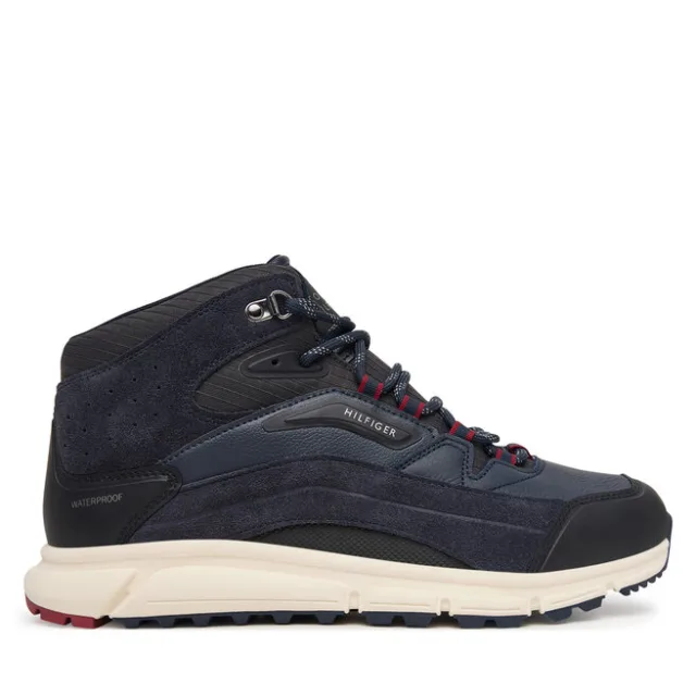 Sneakersy Tommy Hilfiger Hilfiger Wp Mix Chukka Runner FM0FM06022 Granatowy