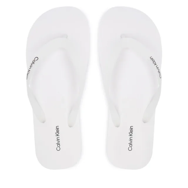 Japonki Calvin Klein Logo Strap HM0HM02105 Biały