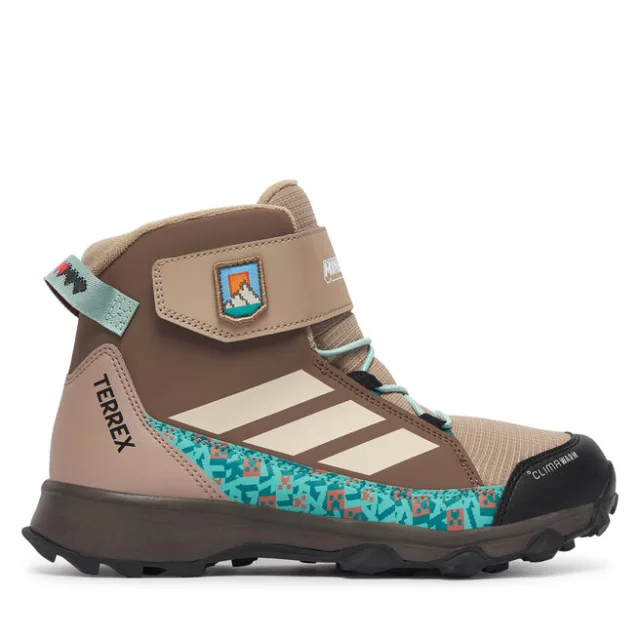 Trekkingi adidas Minecraft Terrex Snow Cf Climawarm Winter Shoes Kids KJ6490 Beżowy ciemny