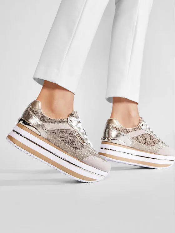 Guess Sneakersy Hansin2 FL5HNS FAL12 Złoty