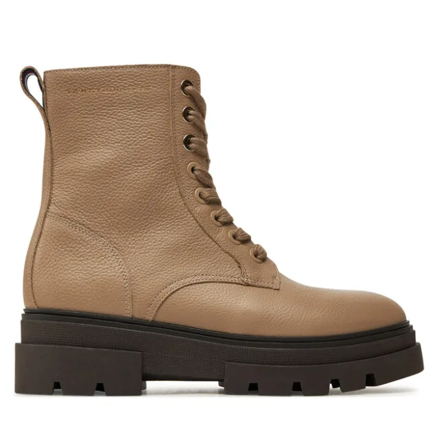 Trzewiki Tommy Hilfiger Bicolor Leather Lace-Up FW0FW08160 Beżowy