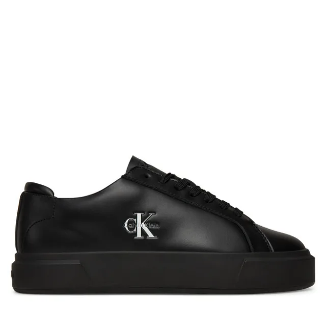 Sneakersy Calvin Klein Basket Cupsole Laceup Lth Ml YW0YW01945 Czarny