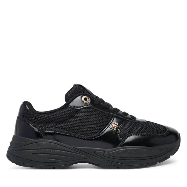 Sneakersy Tommy Hilfiger Modern Runner Shiny Leather FW0FW09413 Czarny