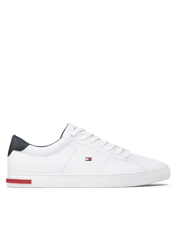 Sneakersy Tommy Hilfiger Essential Leather Detail Vulc FM0FM04047 Biały