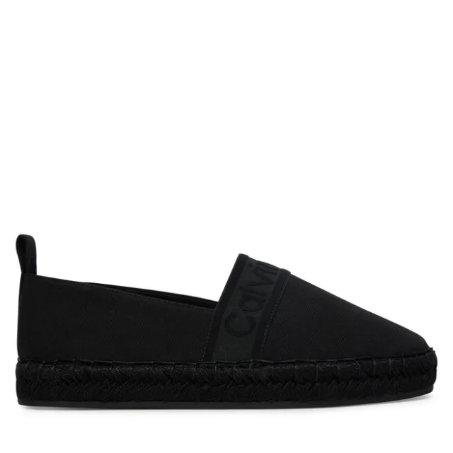 Espadryle Calvin Klein Oblique Espadrille Webbing HW0HW02934 Czarny
